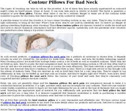 Contour Pillows For Bad Neck