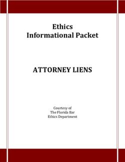 ATTORNEY LIENS Ethics Informational Packet - Courtesy of The Florida Bar Ethics Department