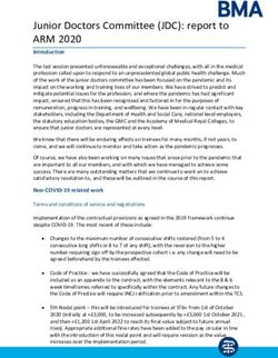 Junior Doctors Committee (JDC): report to - ARM 2020 - BMA
