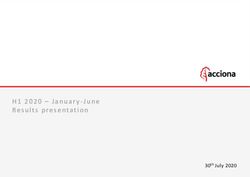 H1 2020 -January-June Results presentation - 30th July 2020 - Acciona
