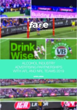 ALCOHOL INDUSTRY ADVERTISING PARTNERSHIPS WITH AFL AND NRL TEAMS 2019 - APRIL 2019