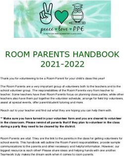 ROOM PARENTS HANDBOOK 2021-2022