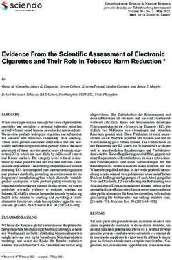 Evidence From the Scientific Assessment of Electronic Cigarettes and Their Role in Tobacco Harm Reduction * - Sciendo