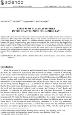 EFFECTS OF HUMAN ACTIVITIES IN THE COASTAL ZONE OF LAIZHOU BAY