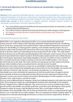 Consultation questions - I: Need and objectives for EU intervention on sustainable corporate governance