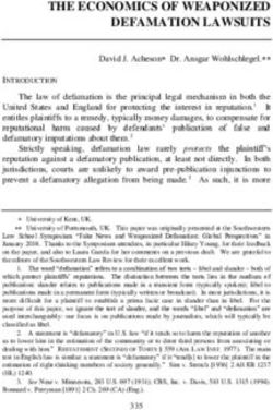 THE ECONOMICS OF WEAPONIZED DEFAMATION LAWSUITS - Southwestern ...