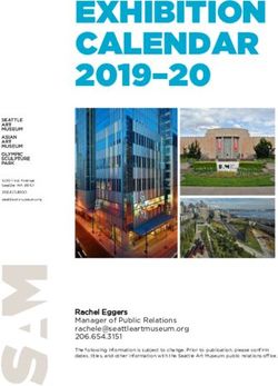 EXHIBITION CALENDAR 2019-20 - Seattle Art Museum