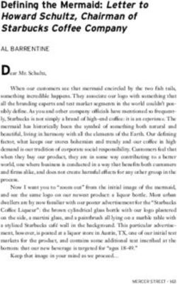 Defining the Mermaid: Letter to Howard Schultz, Chairman of Starbucks Coffee Company