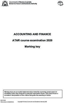 ACCOUNTING AND FINANCE - ATAR course examination 2020 Marking key - SCSA