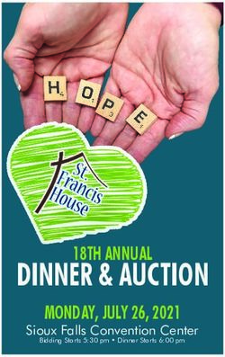 DINNER & AUCTION 18TH ANNUAL MONDAY, JULY 26, 2021 - Sioux Falls Convention Center - St Francis House