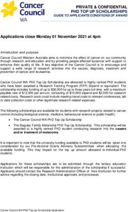 PRIVATE & CONFIDENTIAL PHD TOP UP SCHOLARSHIPS