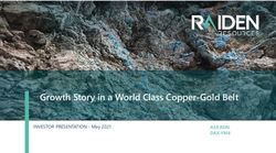 Growth Story in a World Class Copper-Gold Belt - INVESTOR PRESENTATION - May 2021 - Raiden ...