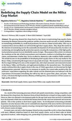 Redefining the Supply Chain Model on the Milicz Carp Market - MDPI