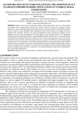 AN EXPLORATION OF FACTORS INFLUENCING THE ADOPTION OF ICT ENABLED ENTREPRENEURSHIP APPLICATIONS IN NAMIBIAN RURAL