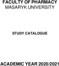 FACULTY OF PHARMACY - ACADEMIC YEAR 2020/2021 - MASARYK UNIVERSITY STUDY CATALOGUE - IRO Egas Moniz