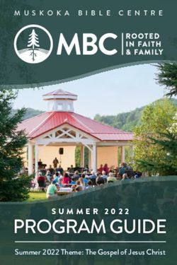 PROGRAMGUIDE Summer 2022 Theme: The Gospel of Jesus Christ - Muskoka Bible Centre