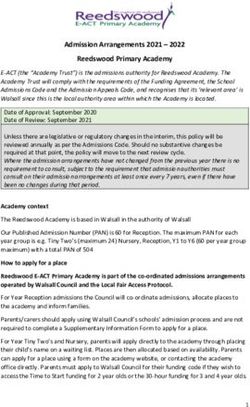 Admission Arrangements 2021 - 2022 Reedswood Primary Academy - Reedswood E-ACT Primary ...