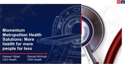 MOMENTUM METROPOLITAN HEALTH SOLUTIONS: MORE HEALTH FOR MORE PEOPLE FOR LESS - HANNES VILJOEN CEO HEALTH DAMIAN MCHUGH CMO HEALTH