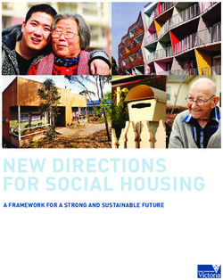 NEW DIRECTIONS FOR SOCIAL HOUSING - A FRAMEWORK FOR A STRONG AND SUSTAINABLE FUTURE
