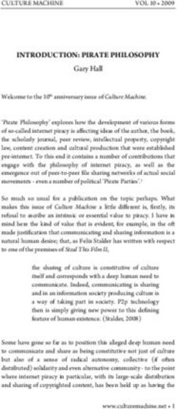 INTRODUCTION: PIRATE PHILOSOPHY - Gary Hall