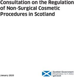 Consultation on the Regulation of Non-Surgical Cosmetic Procedures in Scotland - January 2020