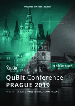 PRAGUE 2019 QUBIT CONFERENCE - PROGRAM GUIDE