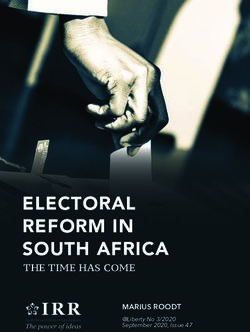 ELECTORAL REFOR O T AFR CA - THE TIME HAS C ME MARIUS ROOD