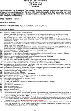 TEXAS BOARD OF NURSING - Regular Meeting July 19-20, 2018