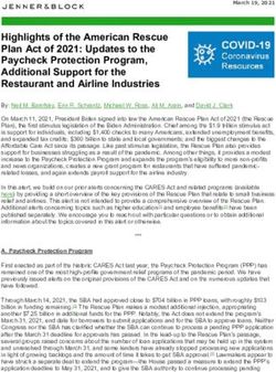 Highlights of the American Rescue Plan Act of 2021: Updates to the Paycheck Protection Program, Additional Support for the Restaurant and Airline ...