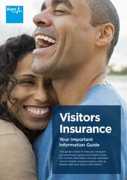 Visitors Insurance Your Important Information Guide - Bupa