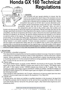 Honda GX 160 Technical Regulations