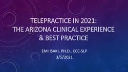 TELEPRACTICE IN 2021: THE ARIZONA CLINICAL EXPERIENCE & BEST PRACTICE - EMI ISAKI, PH.D., CCC-SLP 3/5/2021 - Northern Arizona University