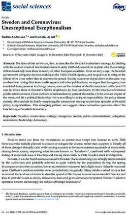 Sweden and Coronavirus: Unexceptional Exceptionalism - MDPI