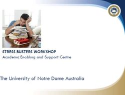 The University of Notre Dame Australia - STRESS BUSTERS WORKSHOP Academic Enabling and Support Centre