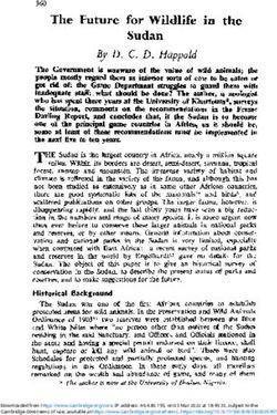 The Future for Wildlife in the Sudan - By D. C. D. Happold - Cambridge University ...