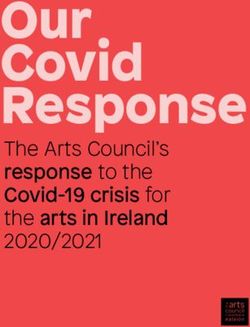 Our Covid Response The Arts Council's response to the Covid-19 crisis for the arts in Ireland 2020/2021 - Arts Council of Ireland