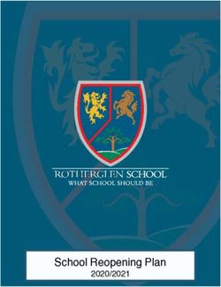 School Reopening Plan - Parent & Student Handbook 2020/2021 - Rotherglen School