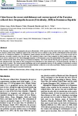 Cities favour the recent establishment and current spread of the Eurasian collared dove Streptopelia decaocto (Frivaldszky, 1838) in Dominican ...
