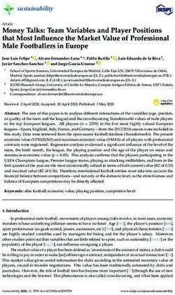 Money Talks: Team Variables and Player Positions that Most Influence the Market Value of Professional Male Footballers in Europe - MDPI