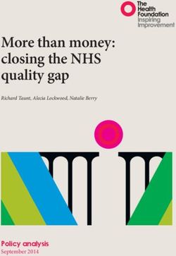 More than money: closing the NHS quality gap - Policy analysis September 2014 CONTENTS
