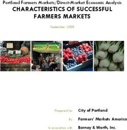 CHARACTERISTICS OF SUCCESSFUL FARMERS MARKETS - Portland Farmers Markets/Direct-Market Economic Analysis