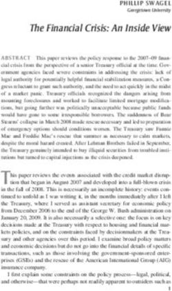 The Financial Crisis: An Inside View - PHILLIP SWAGEL