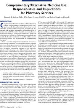 Complementary/Alternative Medicine Use: Responsibilities and Implications for Pharmacy Services - P&T Community