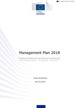 Management Plan 2018 Directorate General Human Resources and Security - PERFORMANCE THROUGH PEOPLE - European Commission