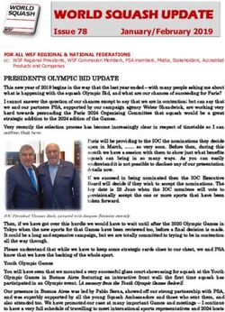 WORLD SQUASH UPDATE Issue 78 January/February 2019