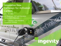 Innovative New Pathways for Activated Carbon - June 30, 2021 Ed Woodcock, EVP and President, Performance Materials David Newton, Vice President ...