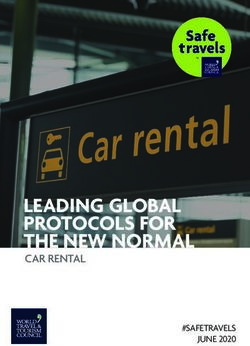 LEADING GLOBAL PROTOCOLS FOR THE NEW NORMAL - CAR RENTAL #SAFETRAVELS - World Travel & Tourism Council