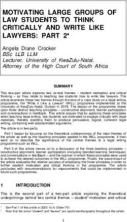 MOTIVATING LARGE GROUPS OF LAW STUDENTS TO THINK CRITICALLY AND WRITE LIKE LAWYERS: PART 2 - SciELO SA