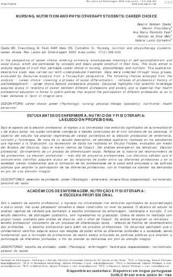 NURSING, NUTRITION AND PHYSIOTHERAPY STUDENTS: CAREER CHOICE