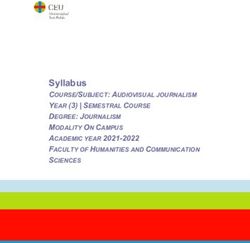 Syllabus COURSE/SUBJECT: AUDIOVISUAL JOURNALISM YEAR (3) | SEMESTRAL COURSE DEGREE: JOURNALISM MODALITY ON CAMPUS ACADEMIC YEAR 2021-2022 FACULTY ...